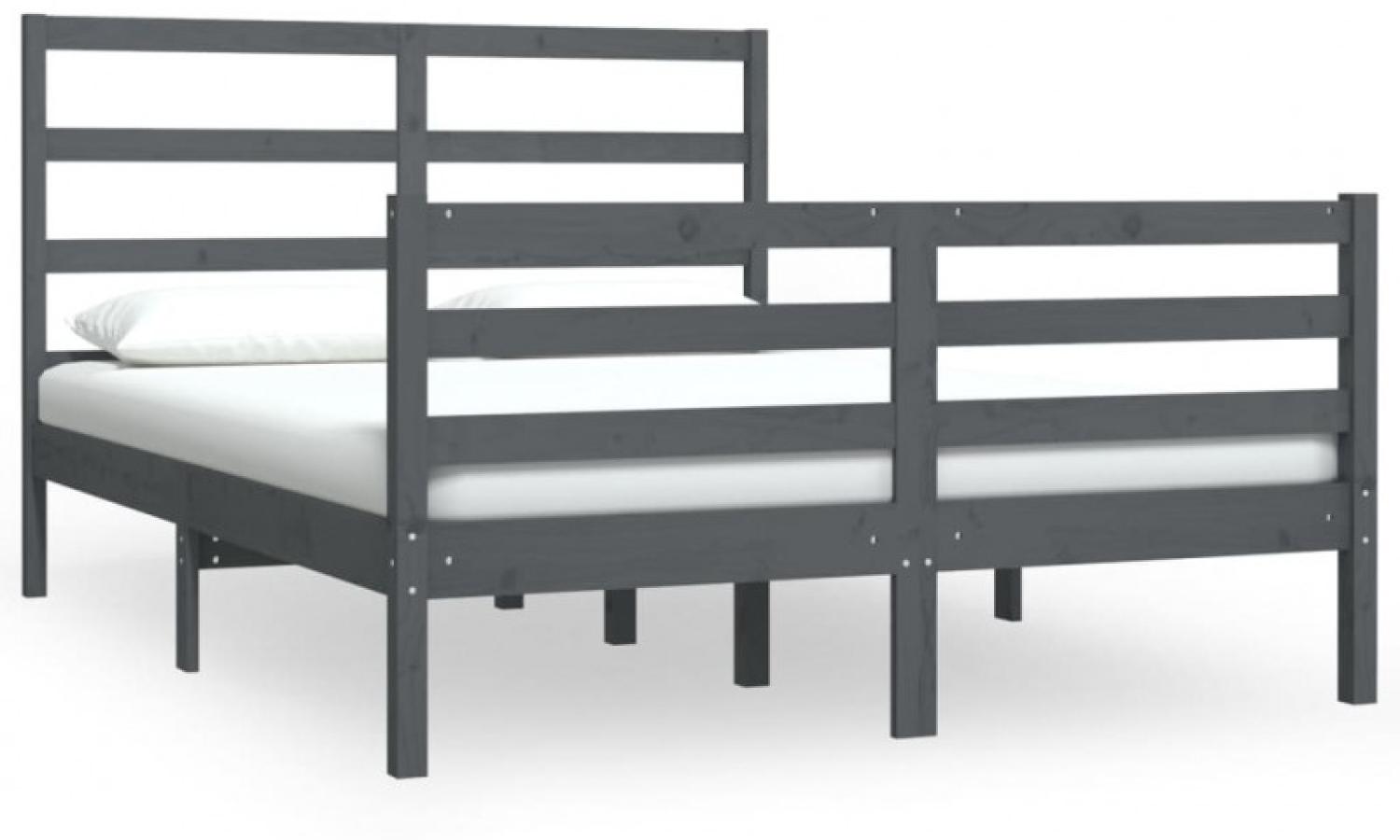 Massivholzbett Grau Kiefer 150x200 cm 5FT King Size [3105013] Bild 1