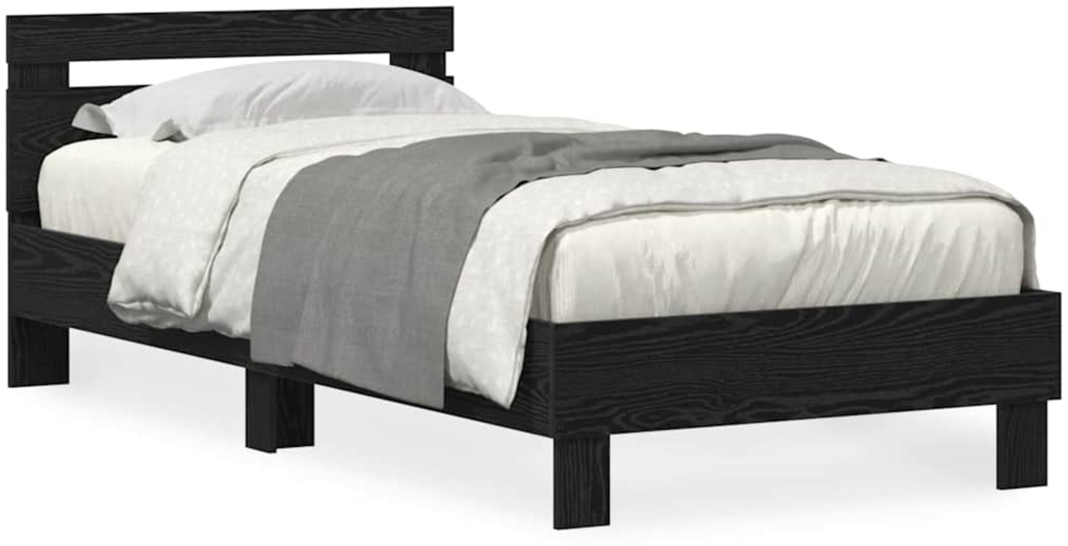 vidaXL Bettgestell Schwarz Eichen-Optik 90 x 200 cm Holzwerkstoff 863797 Bild 1