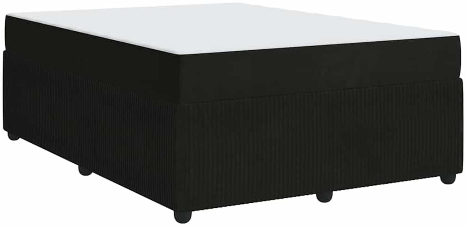 vidaXL Bettrahmen mit Matratze Schwarz 160 x 200 cm Stoff 3398414 Bild 1