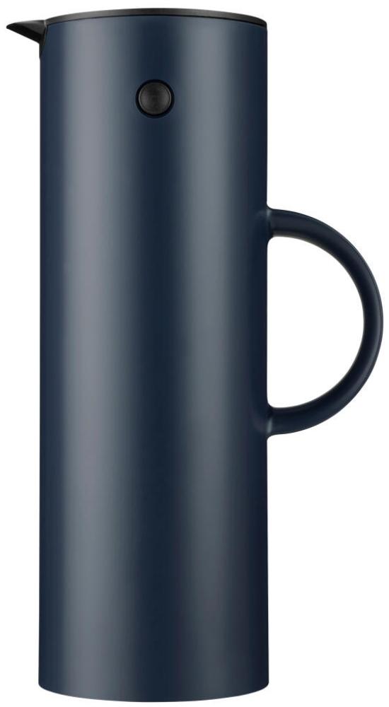 Stelton Isolierkanne EM77, Thermokanne, ABS Kunststoff, Glas, PP Kunststoff, POM Kunststoff, TPE Kunststoff, Soft Deep Ocean, 1 L, 995-5 Bild 1