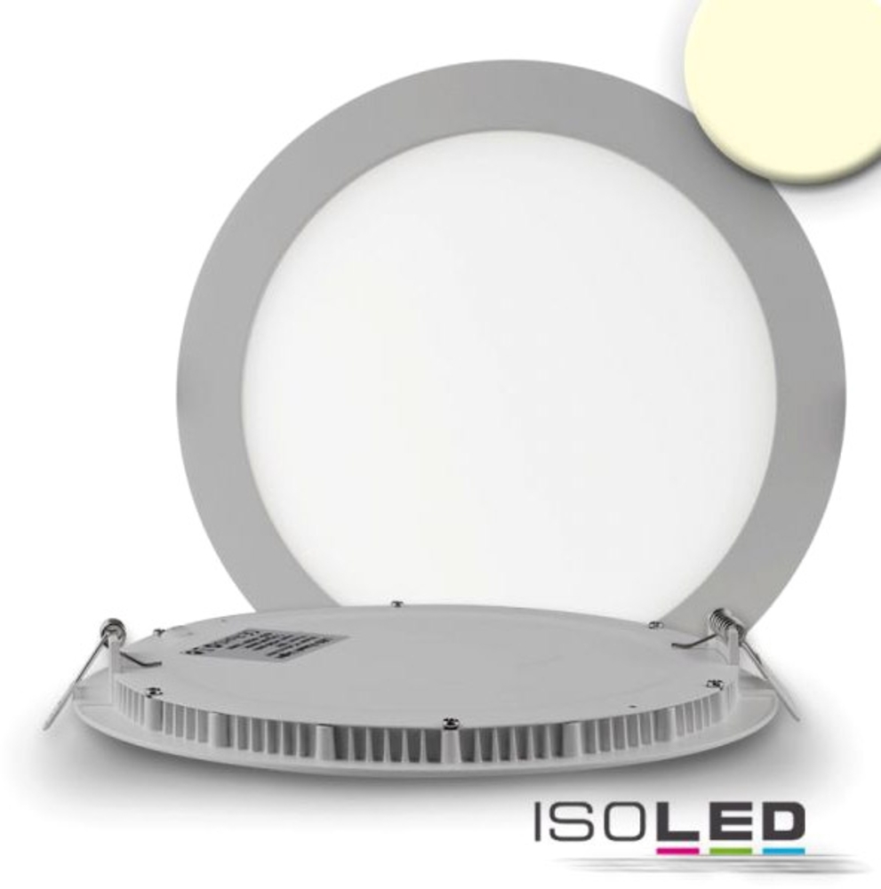 ISOLED LED Downlight, 18W, rund, ultra flach, silber, warmweiß, dimmbar Bild 1