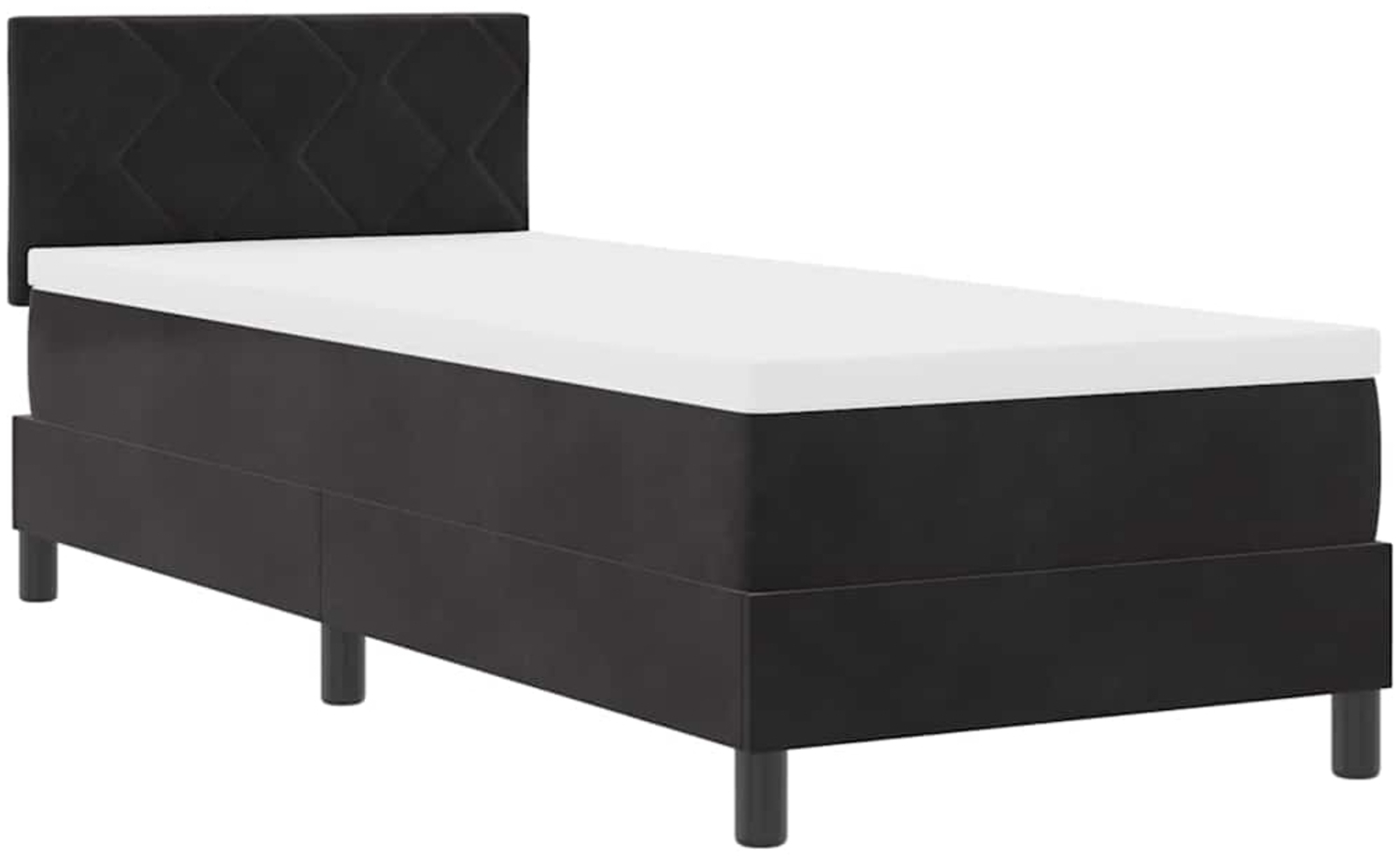 vidaXL LED Boxspringbett mit Matratze Schwarz 80 x 200 cm Samt 3342682 Bild 1