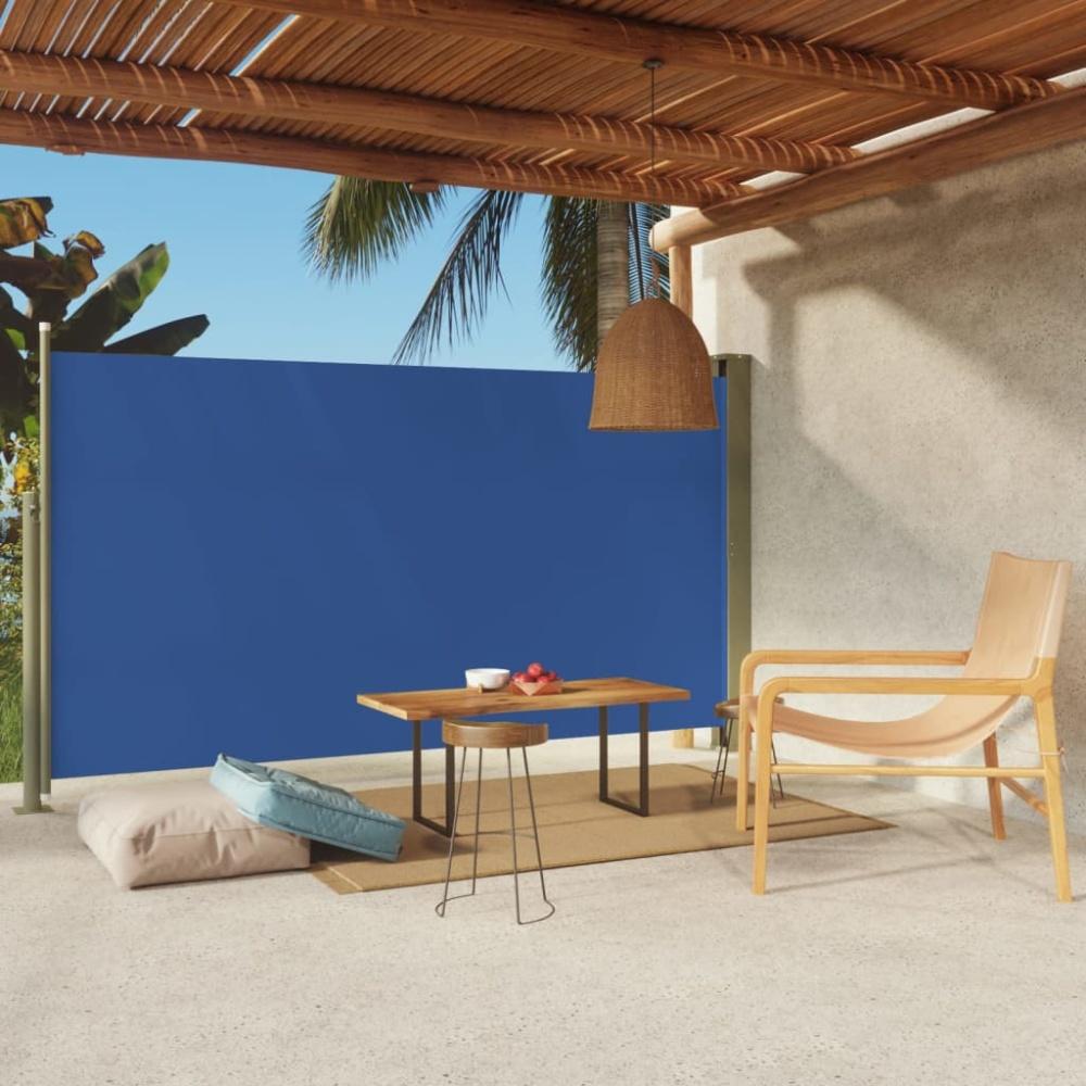 vidaXL Seitenmarkise Ausziehbar 170x300 cm Blau 317888 Bild 1