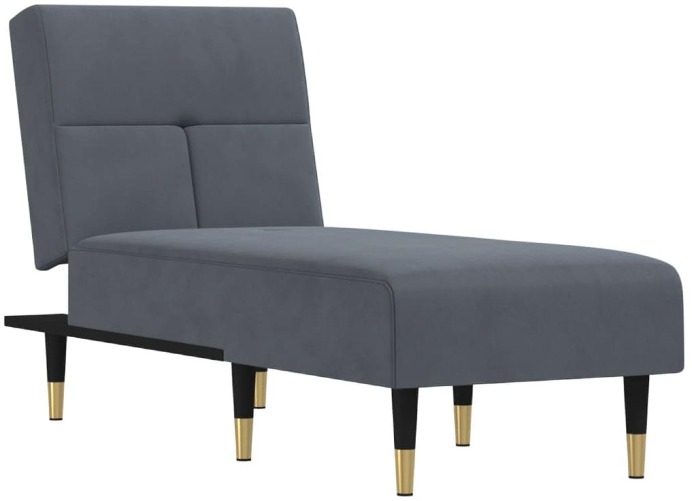 vidaXL Chaiselongue Dunkelgrau Samt 352809 Bild 1