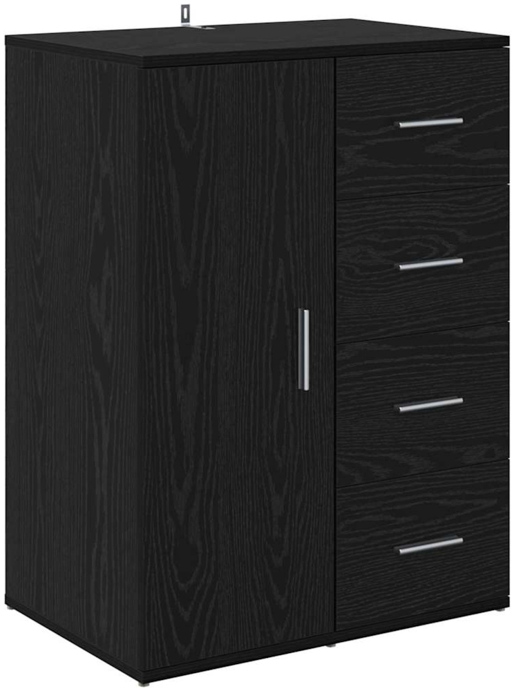 vidaXL Sideboard Schwarz Eichen-Optik 59 x 39 x 80 cm Holzwerkstoff 883066 Bild 1