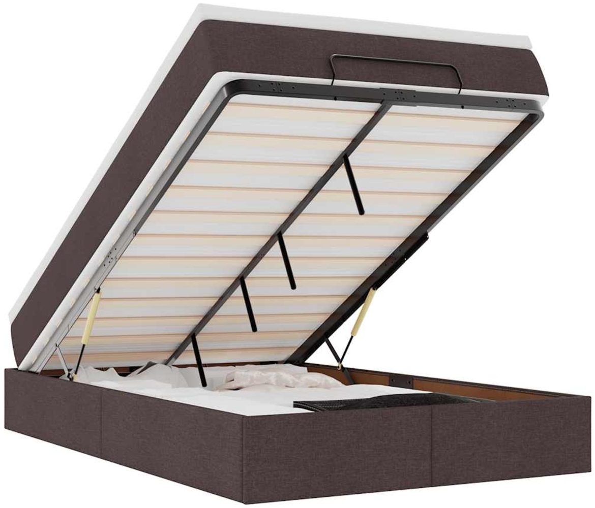 vidaXL Ottoman-Bett mit Matratze Dunkelbraun 120x190 cm Stoff 3311095 Bild 1