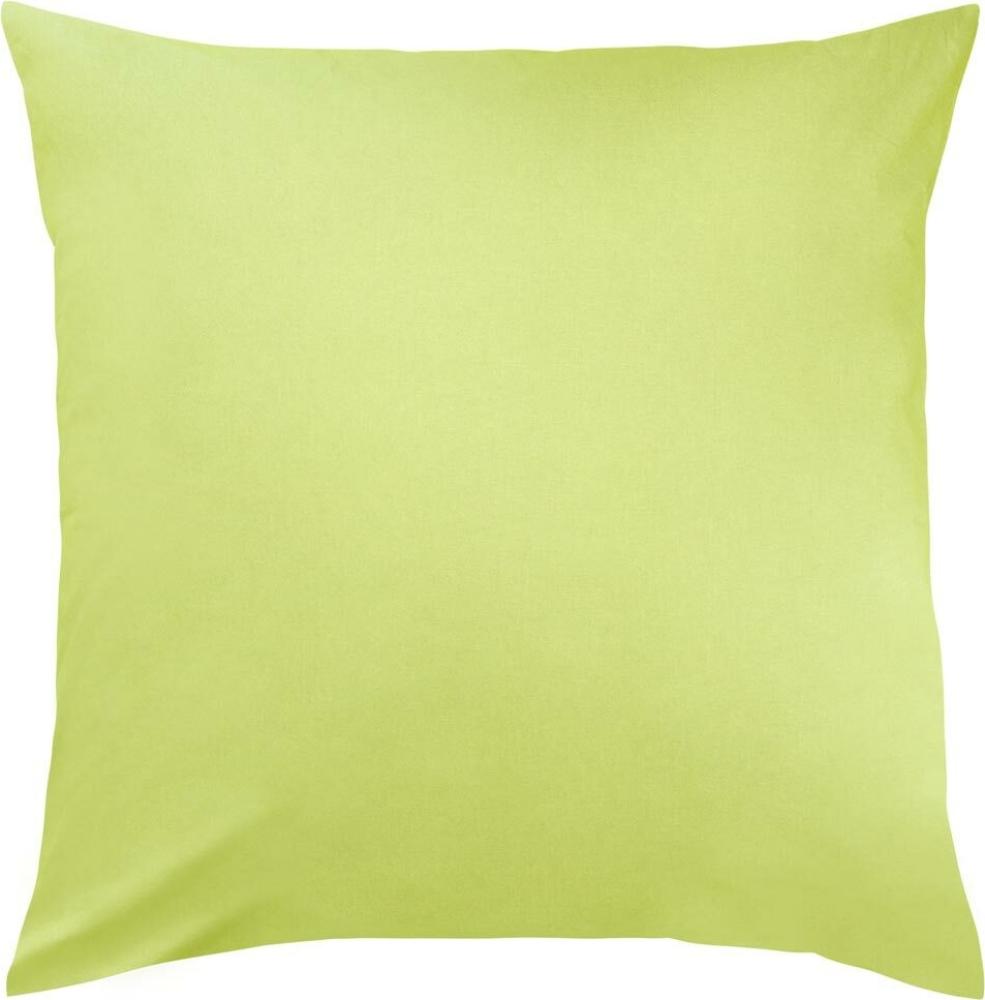 Traumschlaf Uni Mako-Satin Kissenbezüge|80x80 cm| apfelgrün Bild 1