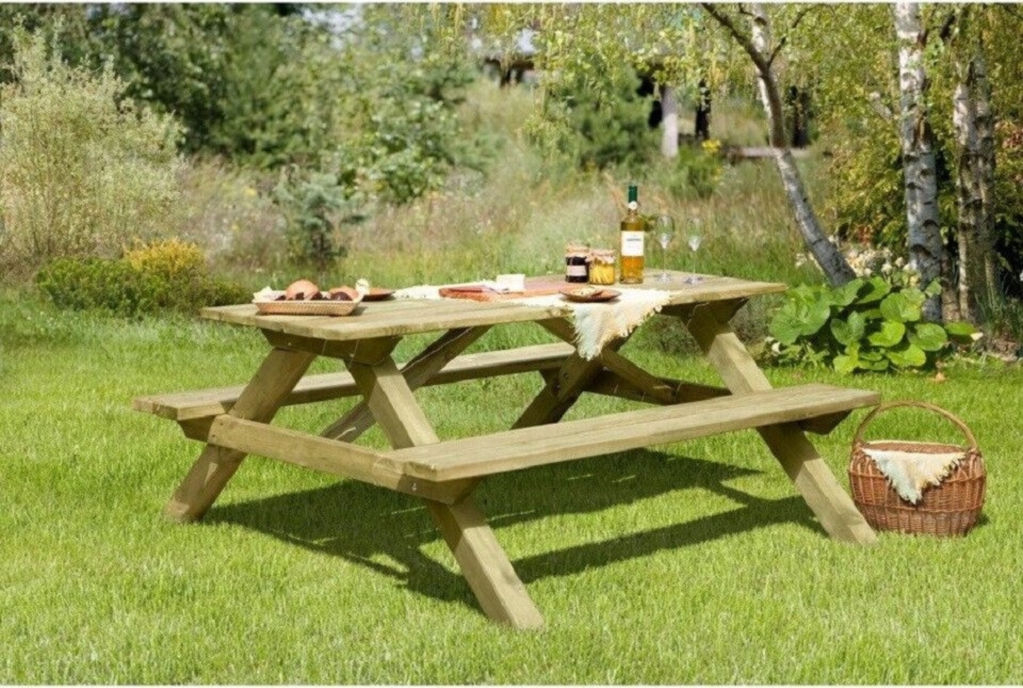 Gartenpirat Gartentisch Picknicktisch aus Holz Tegernsee Festzeltgarnitur Gartentisch massiv Bild 1