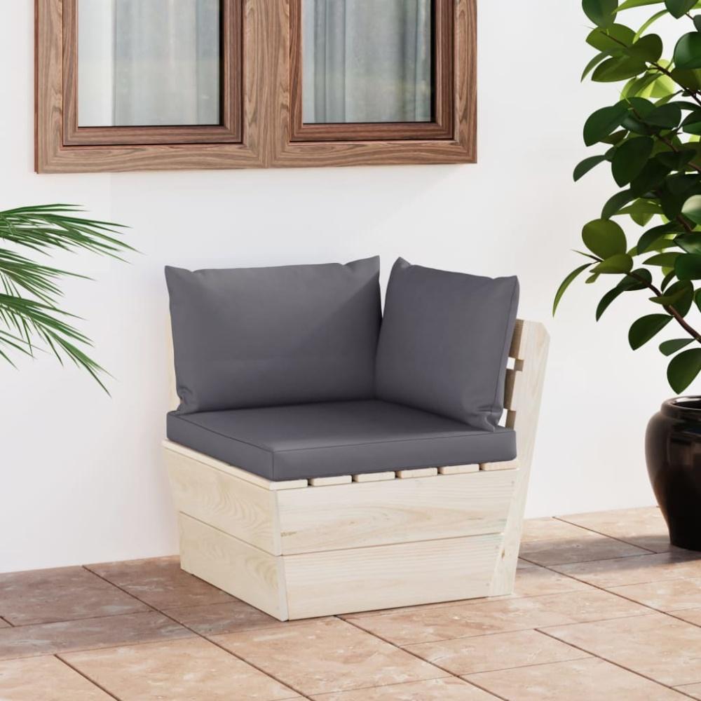 vidaXL Garten-Paletten-Ecksofa mit Kissen Imprägniertes Fichtenholz 3063348 Bild 1