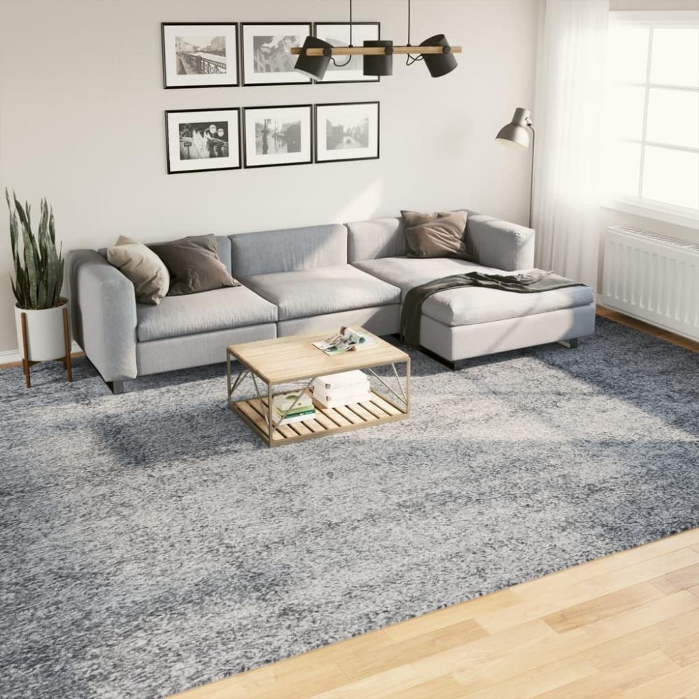 vidaXL Teppich Shaggy Hochflor Modern Blau 300x400 cm Bild 1