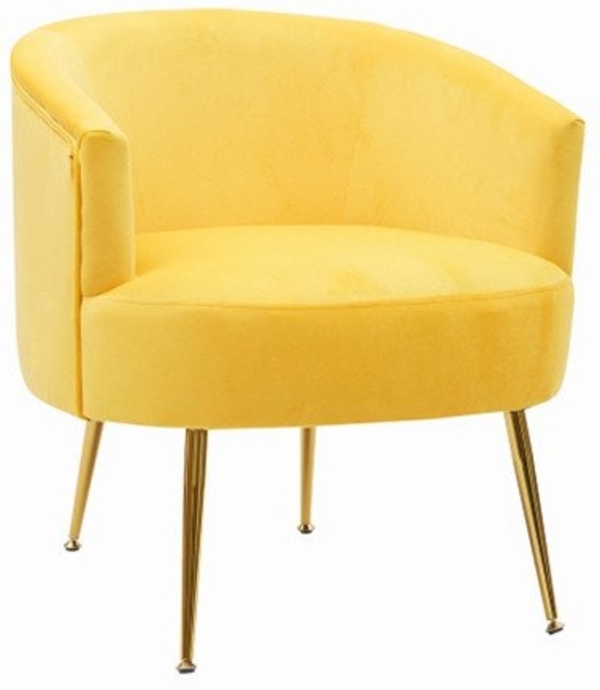 OKWISH Sessel Ergonomischer Akzentstuhl (62.5x61.5x69cm), aus Teddy Stoff, mit goldfarbenen, verstellbare Metallbeine Bild 1