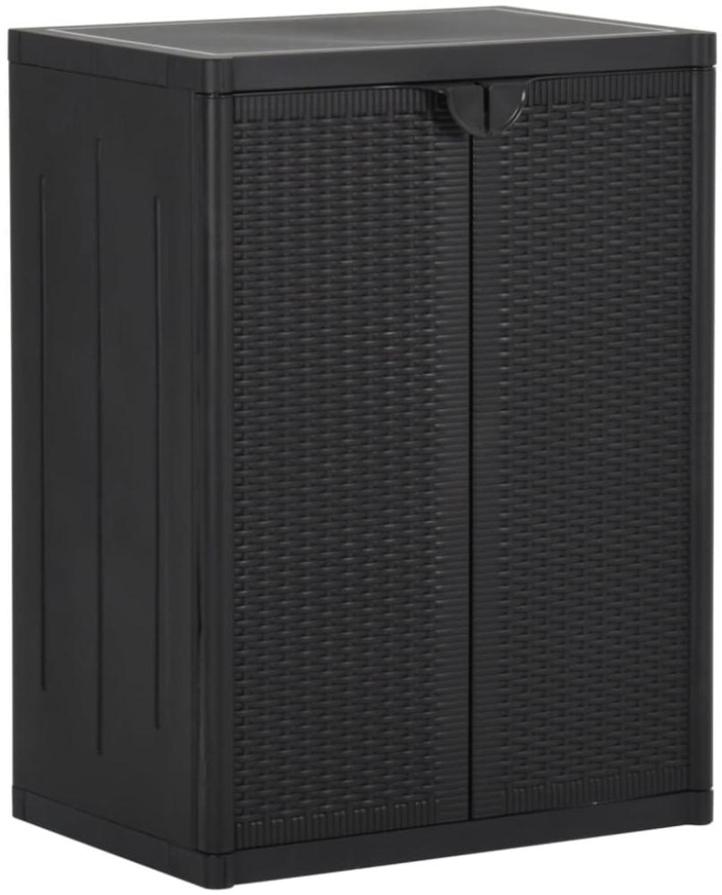 vidaXL Gartenschrank Schwarz 65x45x88 cm PP Rattan-Optik 151236 Bild 1