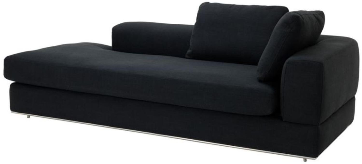 Casa Padrino Designer Sofa Schwarz Rechtsseitig 231 x 101 x H. 85 cm - Luxus Wohnzimmer Möbel Bild 1