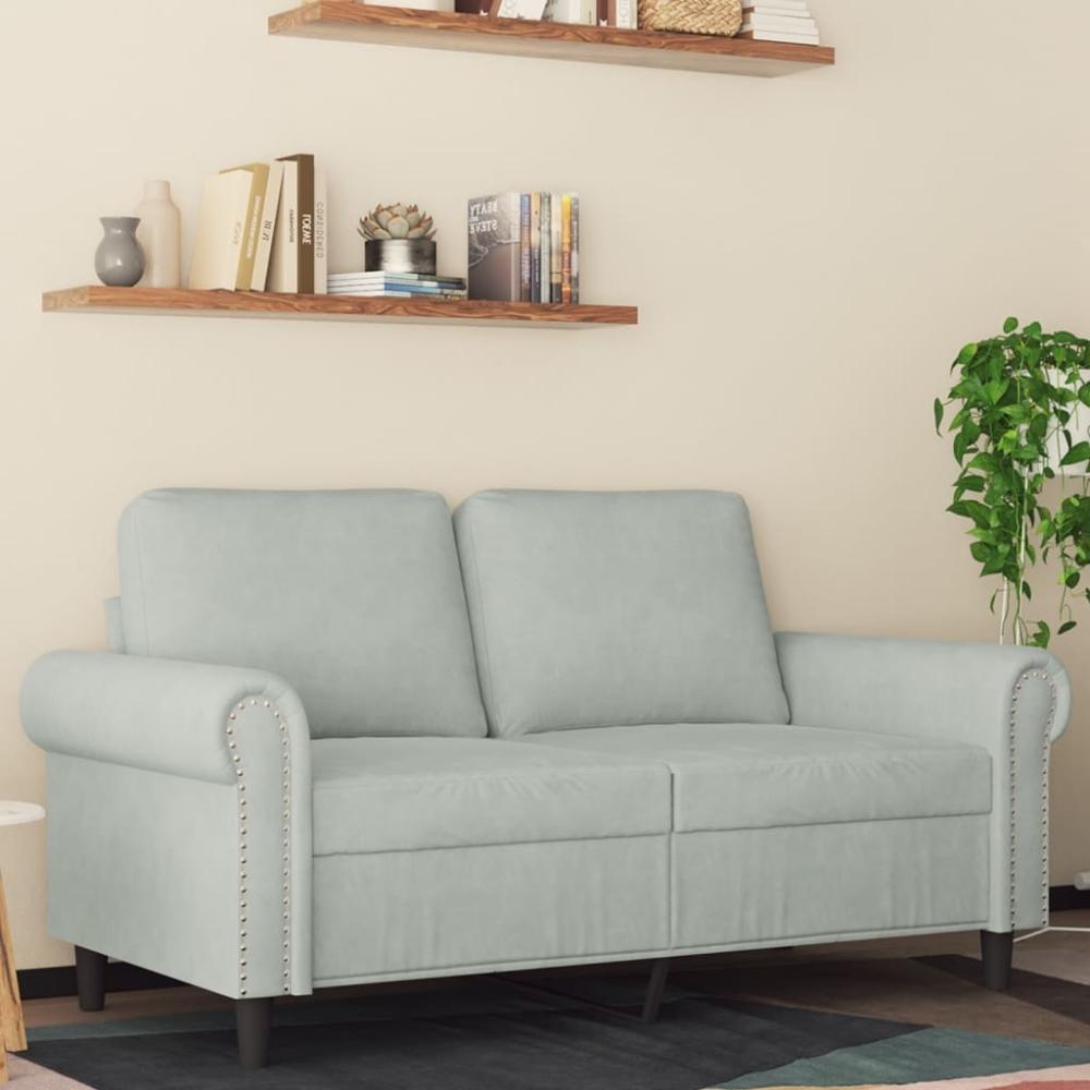 vidaXL 2-Sitzer-Sofa Hellgrau 120 cm Samt 359519 Bild 1