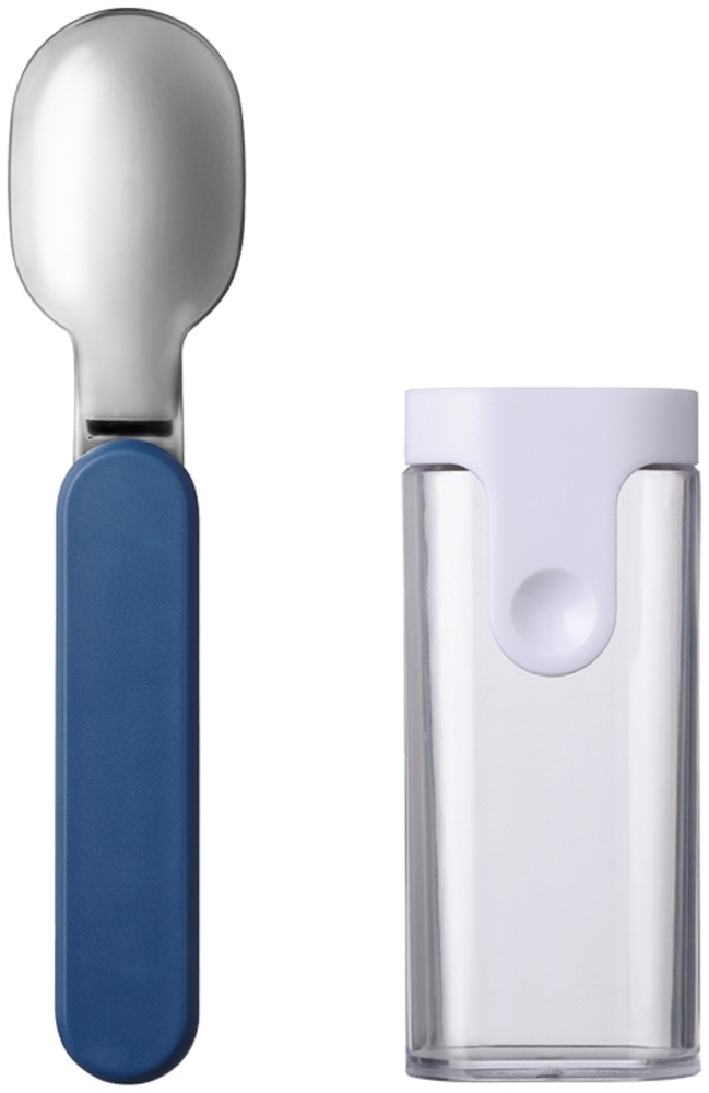 Mepal 'Ellipse' Klapplöffel inklusive Aufbewahrungsetui, Edelstahl Nordic Denim, 14,5 cm Bild 1