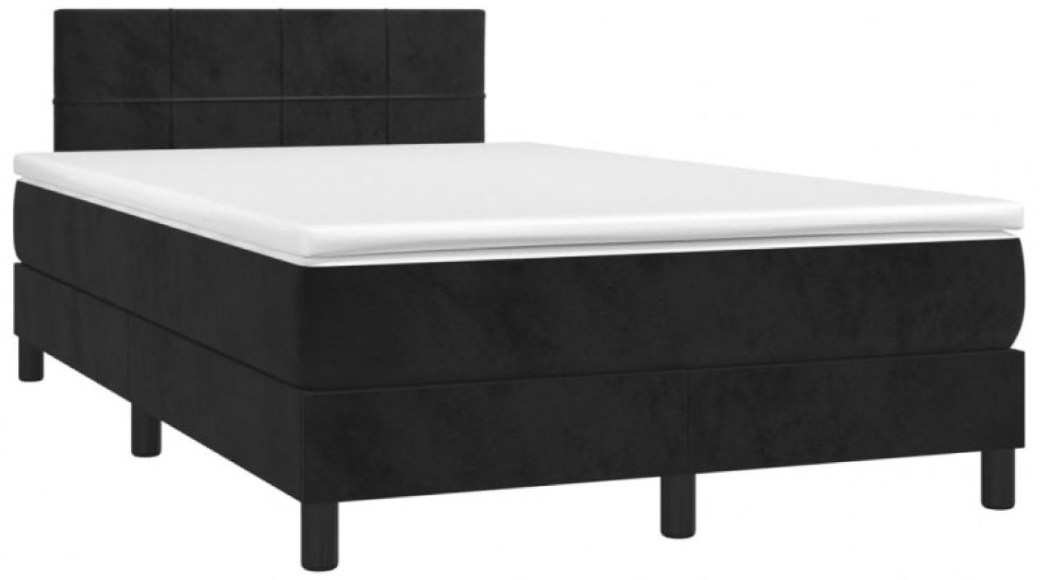 Boxspringbett mit Matratze & LED Schwarz 120x190 cm Samt (Farbe: Schwarz) Bild 1