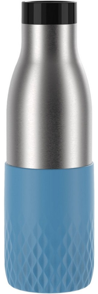 Emsa 'Bludrop Sleeve' Trinkflasche mit Quick-Press Verschluss, Edelstahl Aqua-Blau, 0,5l Bild 1