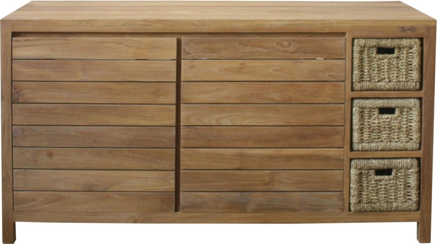 Waschbeckenunterschrank Lomma Teak Massivholz - Breite vom Unterschrank: 150 cm Bild 1