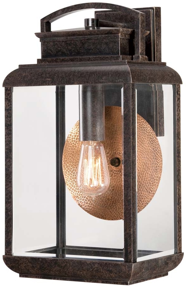 Außenleuchte, Wandlampe, Laterne, Metall Glas, Bronze Bild 1