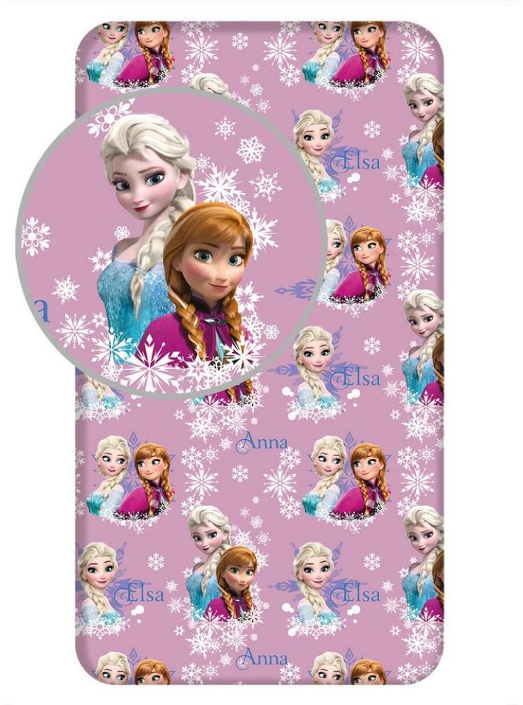 Disney Frozen Spannbettlaken Die Eiskönigin Größe: 90 x 200 cm 100 % Baumwolle Rosa, Baunwolle, Gummizug: an den Ecken, (1 Stück) Bild 1