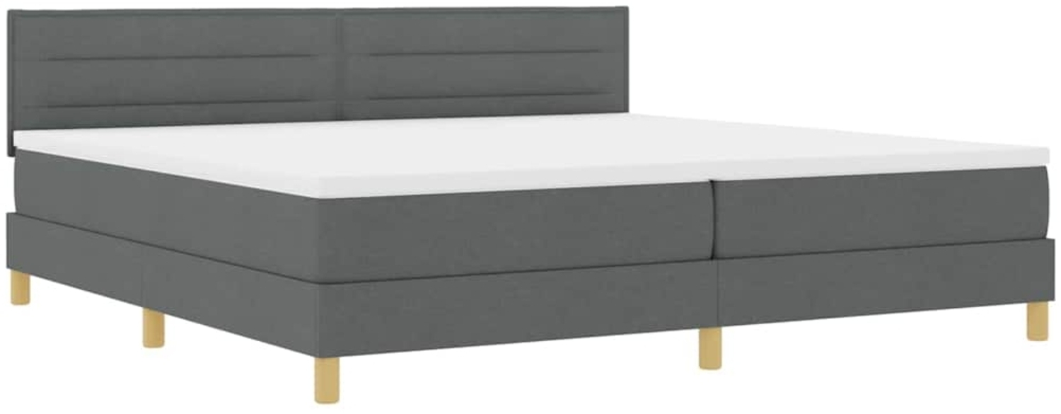 vidaXL Boxspringbett mit Matratze Dunkelgrau 200 x 200 cm Stoff 3338868 Bild 1