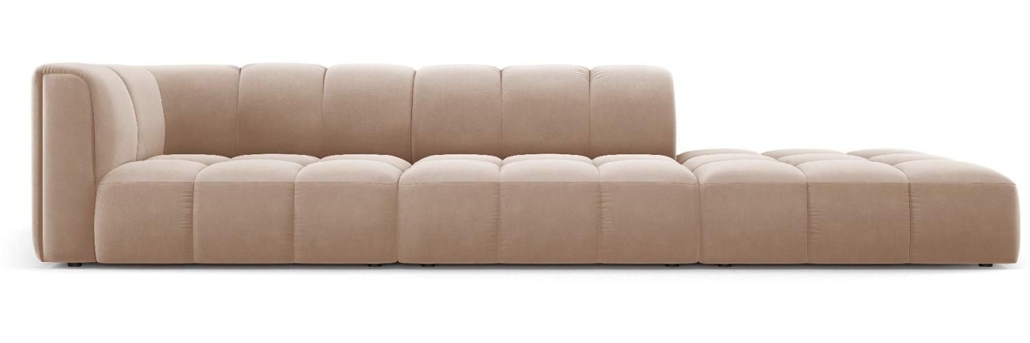 Micadoni Modulares Sofa Serena 4-Sitzer offene Seite Rechts Samtstoff Beige Bild 1