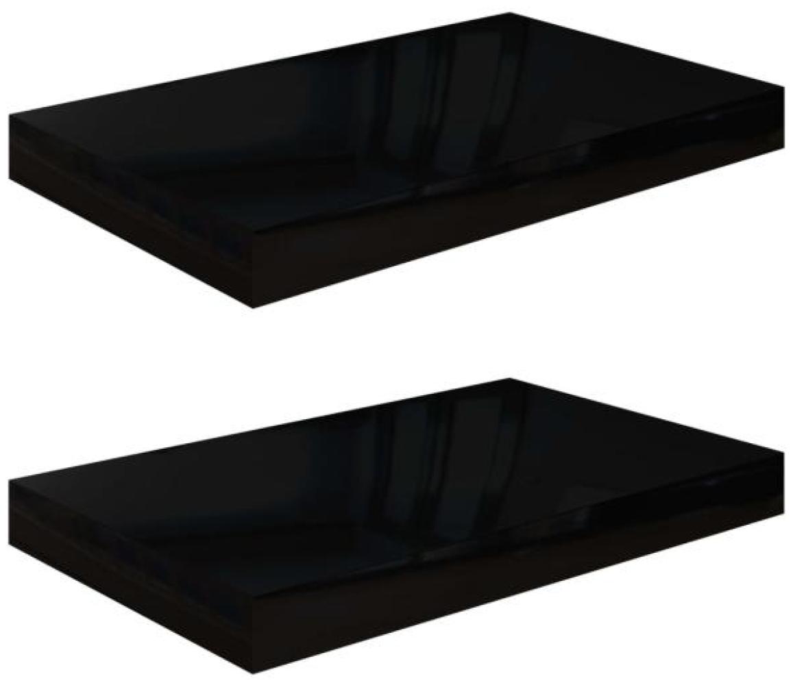 vidaXL Schweberegale 2 Stk. Hochglanz-Schwarz 40x23x3,8 cm MDF 323764 Bild 1