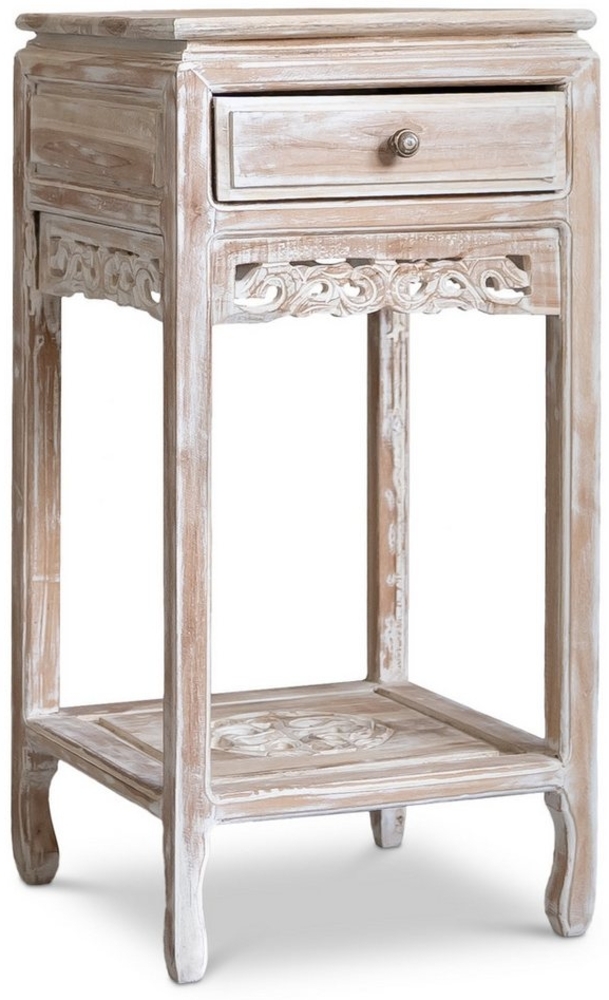livasia Nachttisch livasia Bali Nachttisch mit Schubalde, Teakholz, 37x37x80cm Bild 1