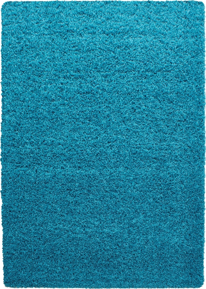 Hochflor Teppich Lux Läufer - 80x150 cm - Türkis Bild 1