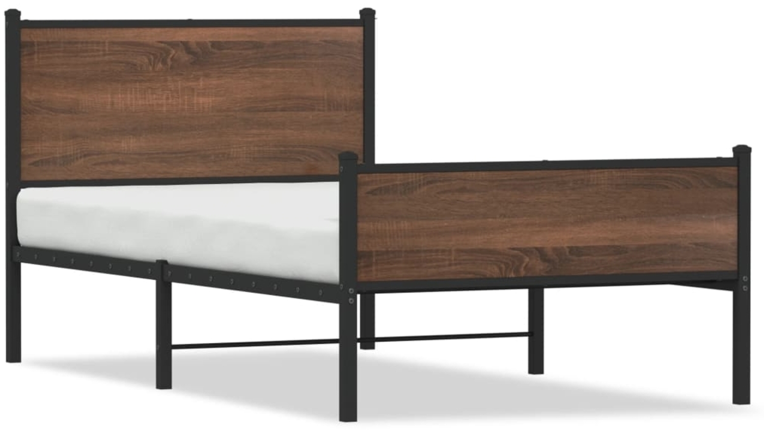 vidaXL Metallbett ohne Matratze Eichen-Optik 100x200 cm 4007953 Bild 1