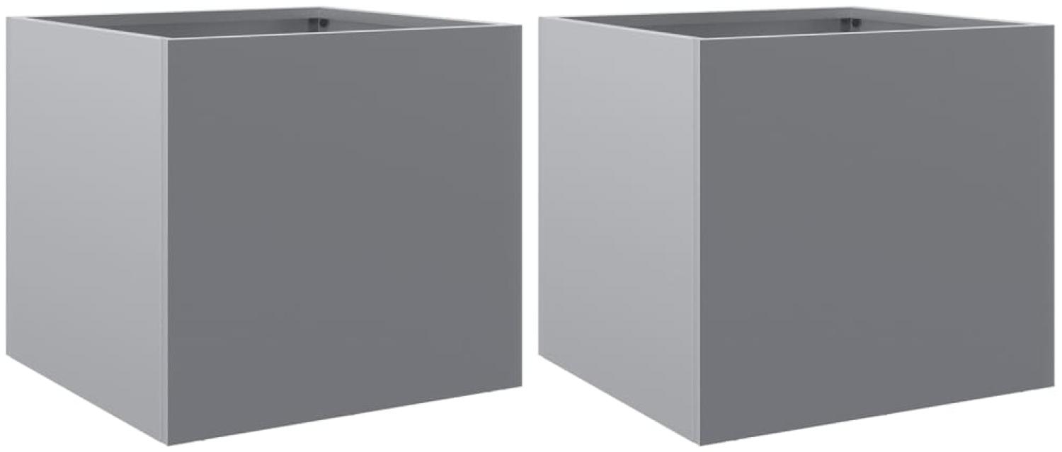 vidaXL Pflanzkübel 2 Stk. Silbern 32x30x29 cm Verzinkter Stahl 841546 Bild 1