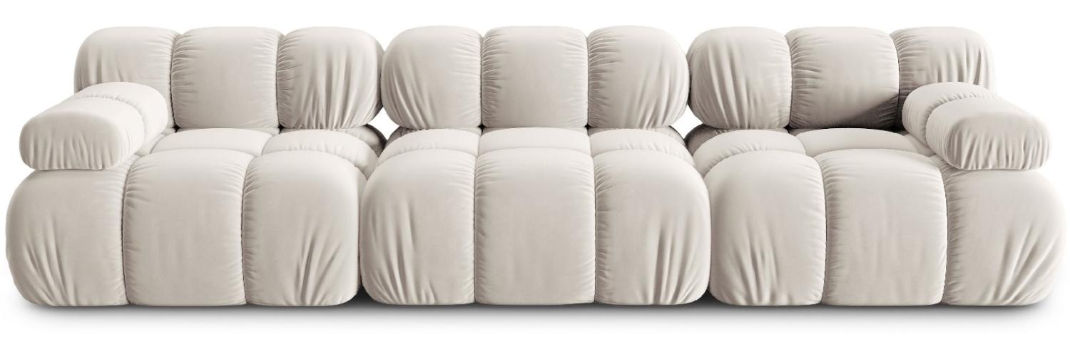 Micadoni Modulares Sofa Bellis 3-Sitzer Samtstoff Hellbeige Bild 1