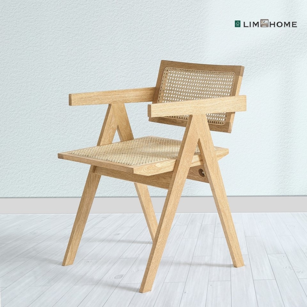 LIM HOME Esszimmerstuhl SW020/SW021 (Packung, 1 St), Eichenholzrahmen mit Sitzfläche aus Rattan, Montage erforderlich Bild 1