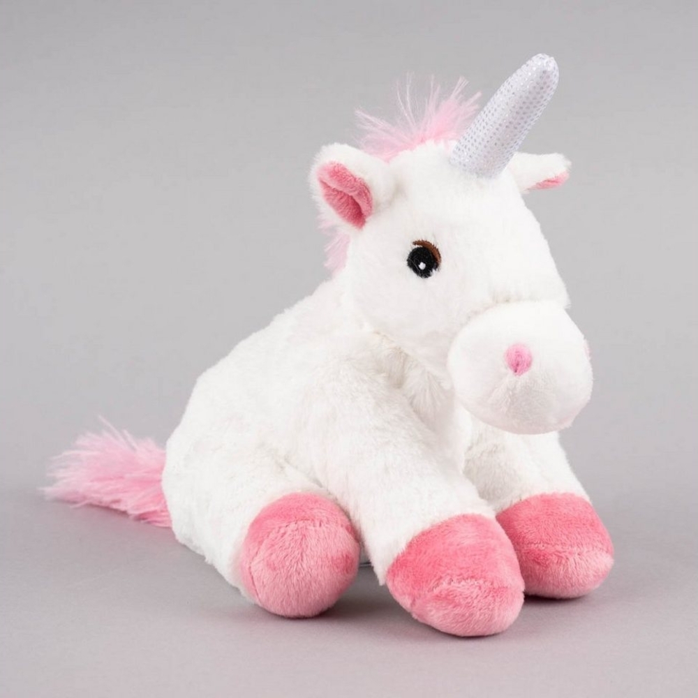 Warmies® Dekokissen Warmies Mini Wärmestofftier Einhorn weiß rosa Hirse-Lavendelfüllung Bild 1