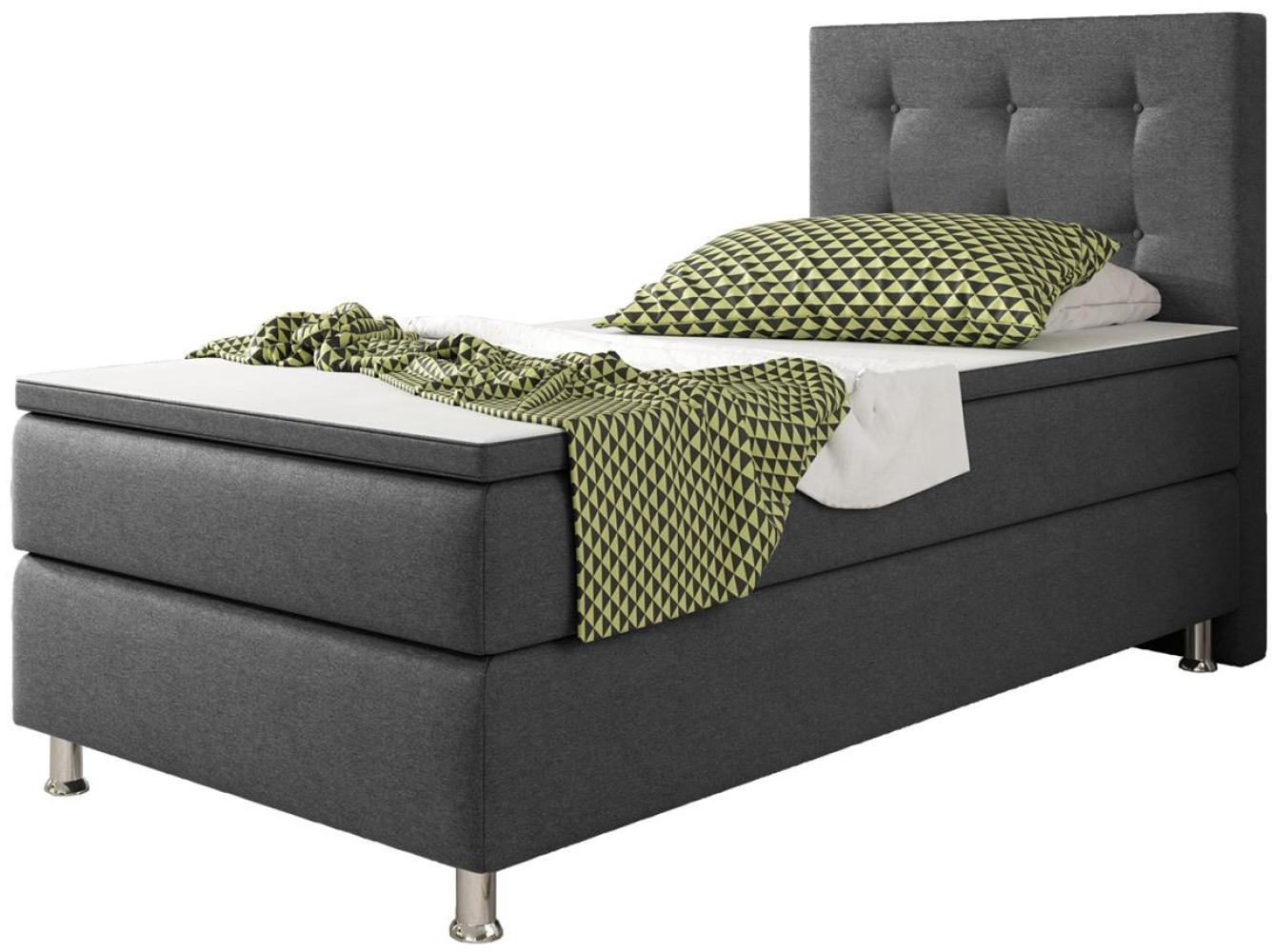 Inter Boxspringbett Köln Webstoff Anthrazit 90x200 cm Bild 1