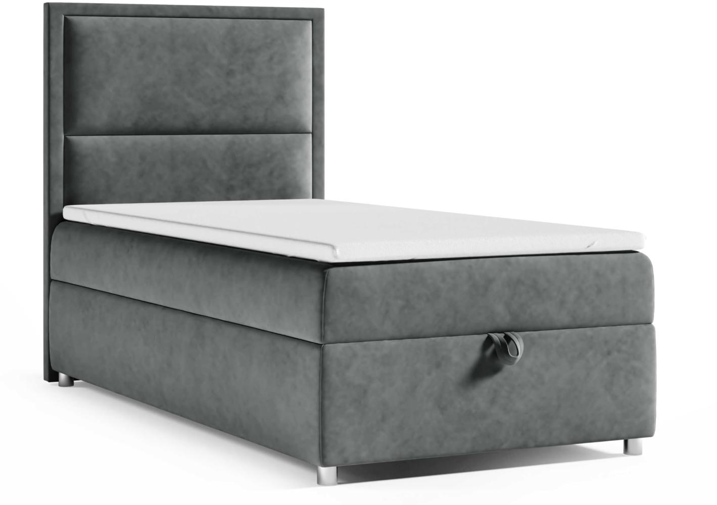 Best for Home Boxspringbett K11 SINGLE mit Bettkasten (Graphit 90x200) Bild 1