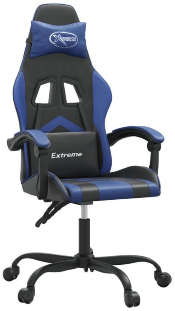 vidaXL Gaming-Stuhl Drehbar Schwarz und Blau Kunstleder [349591] Bild 1