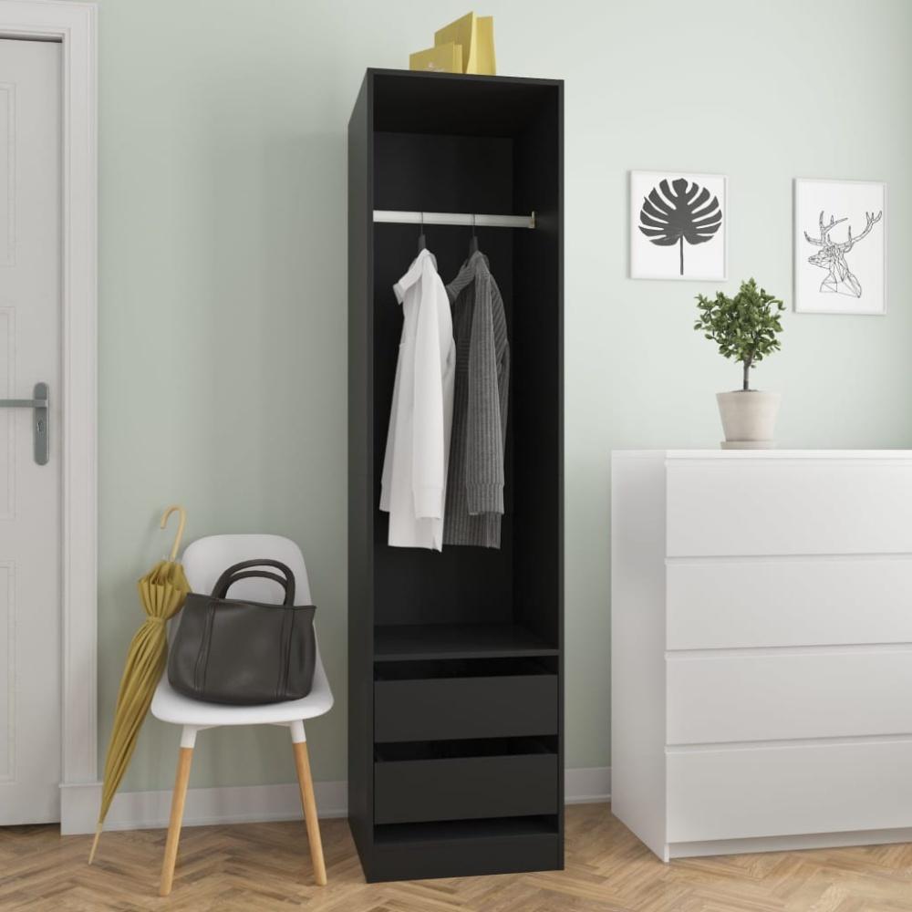 vidaXL Kleiderschrank mit Schubladen Schwarz 50x50x200cm Holzwerkstoff 800613 Bild 1