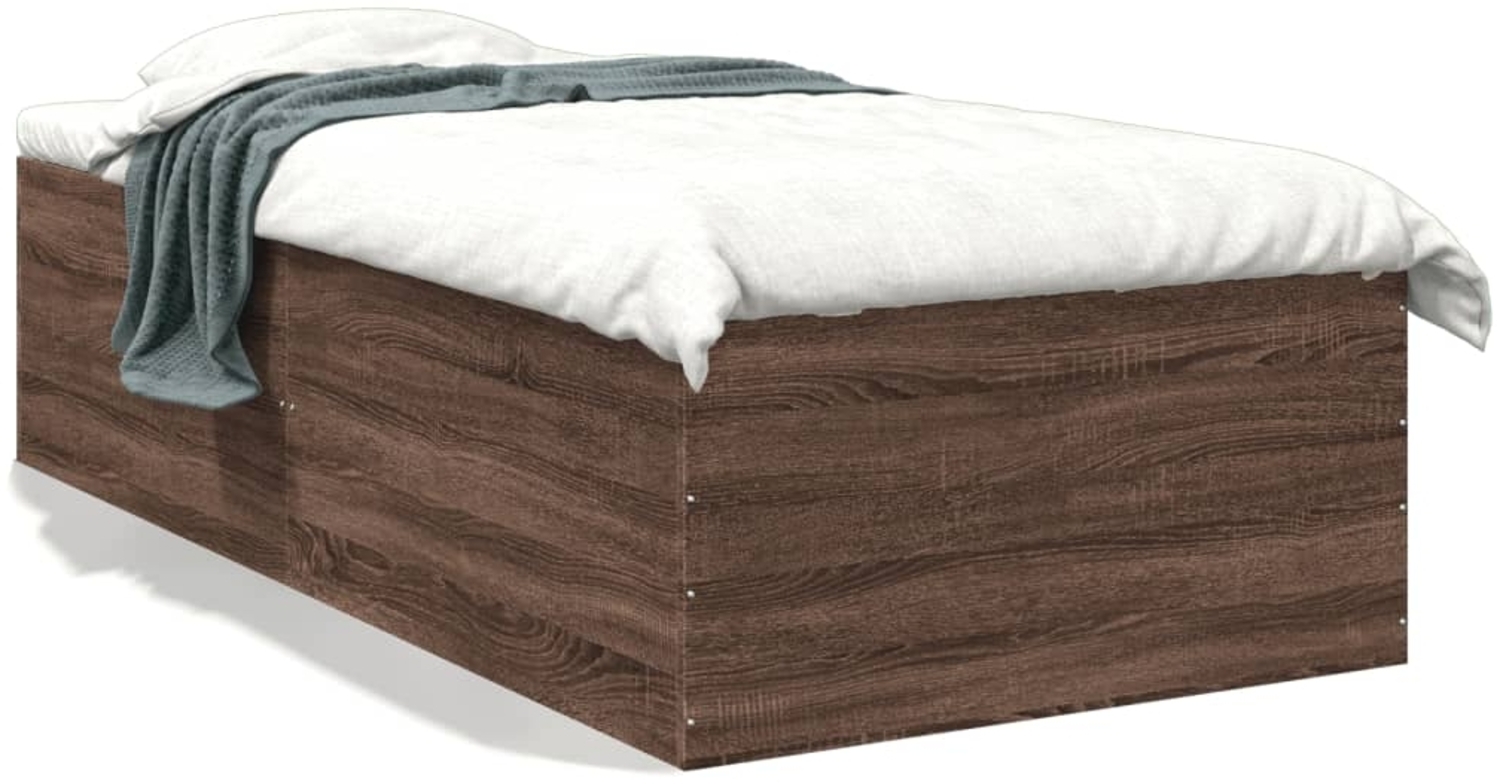 vidaXL Bettgestell Braun Eichen-Optik 90x200 cm Holzwerkstoff 3280971 Bild 1