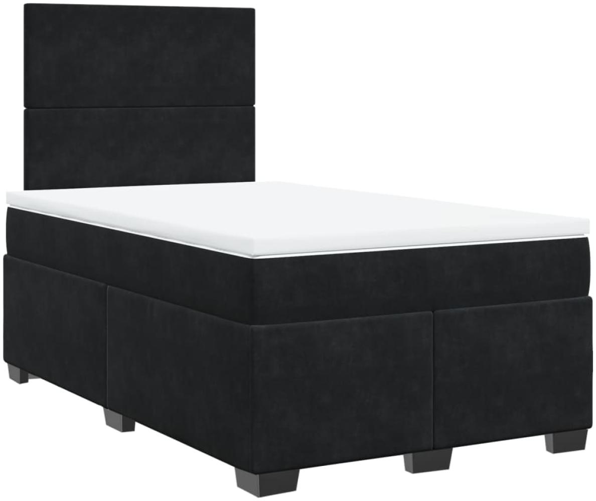 vidaXL Boxspringbett mit Matratze Schwarz 120x200 cm Samt 3290878 Bild 1
