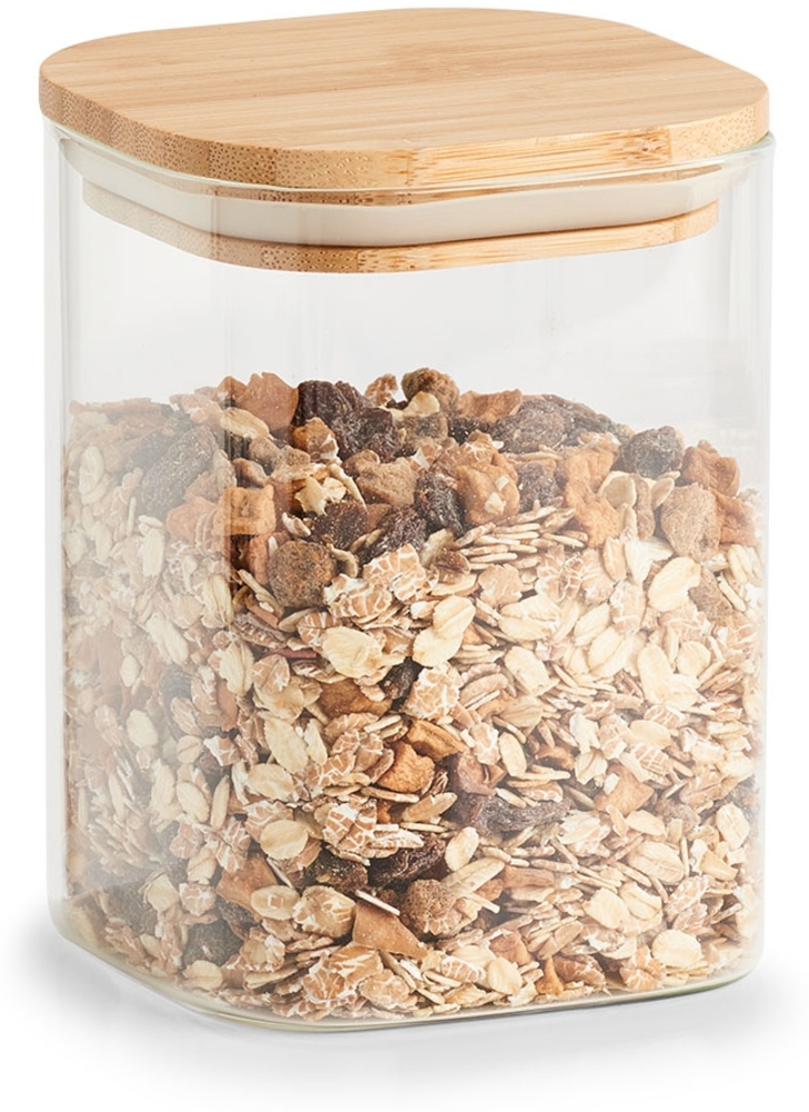 Vorratsglas mit Bambusdeckel - 10 x 10 x 14 cm Bild 1