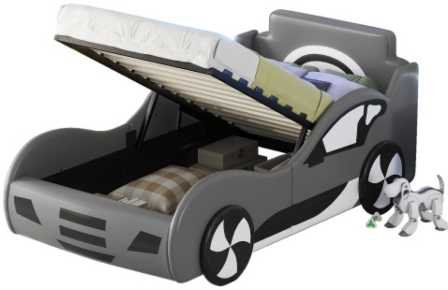 TavilaEcon Autobett Autobett Flachbett mit Unterbettstauraum, 90x200cm (ohne Matratze) Bild 1