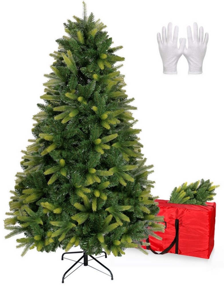 OSTWOLKE Künstlicher Weihnachtsbaum 180cm Christbaum Christmas Tree Tannenbaum mit Aufbewahrungstasche, dichte Zweige, mit Metallständer Bild 1