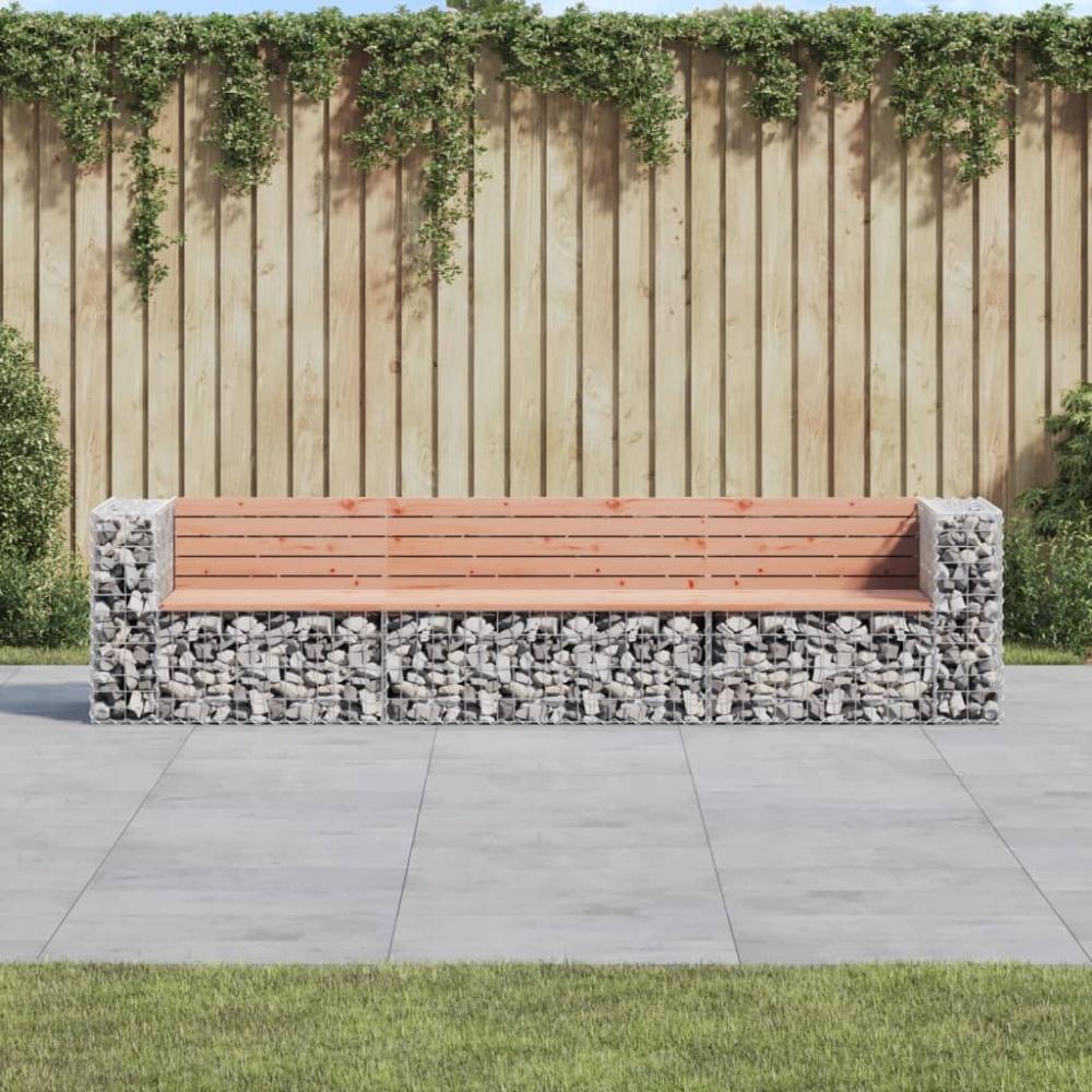 vidaXL Gartenbank aus Gabionen 287x71x65,5 cm Massivholz Douglasie Bild 1