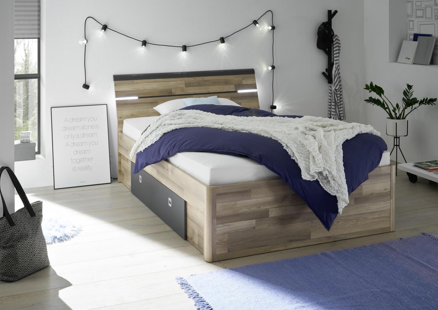 Bett >Isobel< in Montana Oak - 145x97x205cm (BxHxT) Bild 1