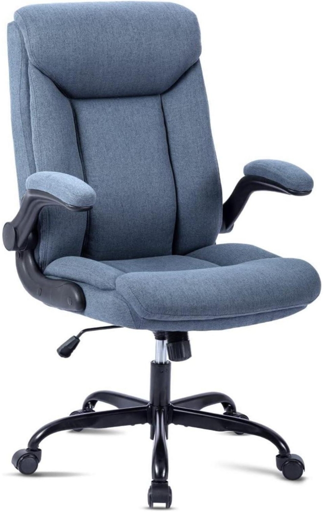Ergonomischer Bürostuhl mit hochklappbarer Armlehne, höhenverstellbar, navy blau Bild 1
