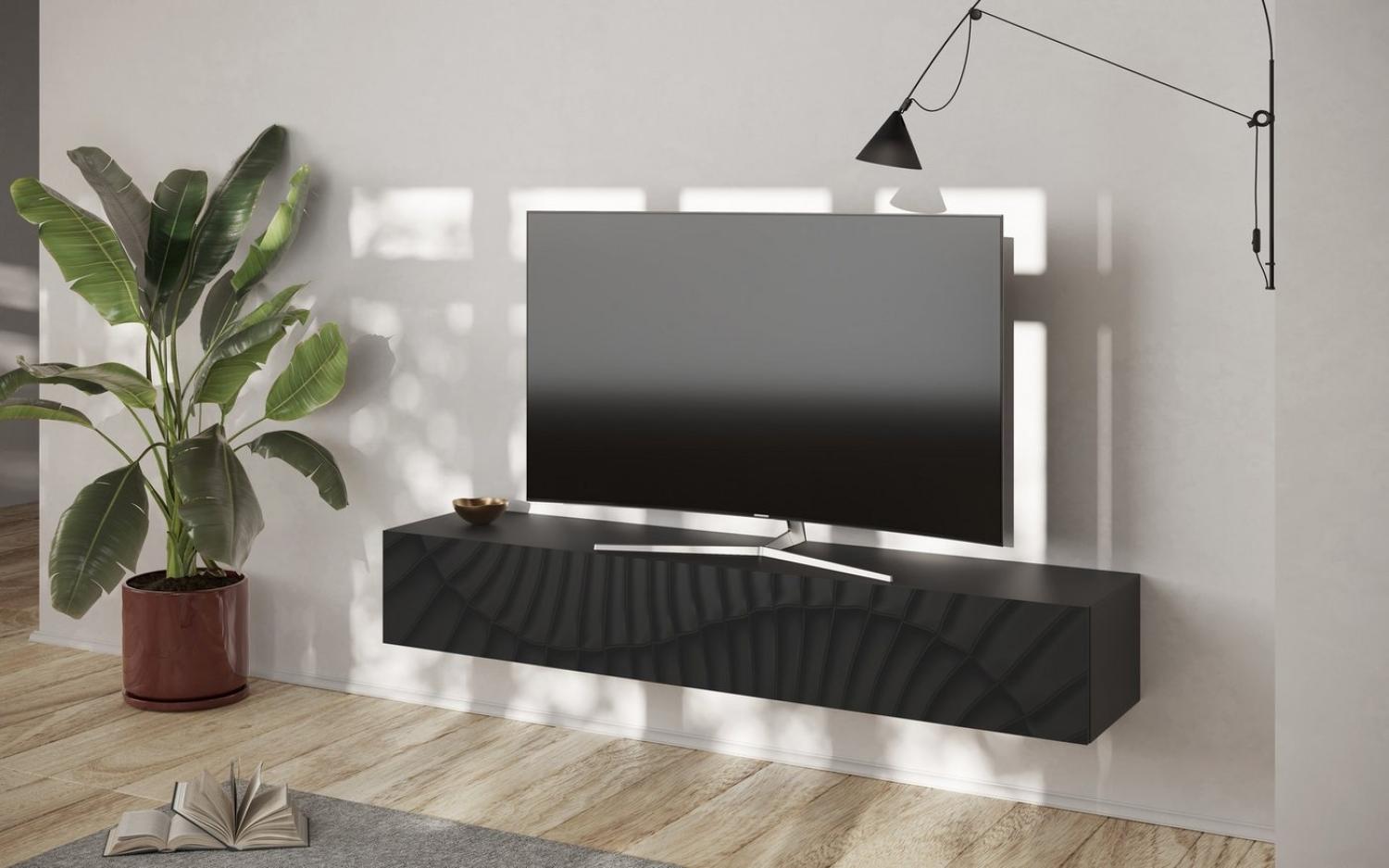 INOSIGN Lowboard Snake Breite 180 cm, modernes TV-Board hängend mit 1 Klappe, TV-Möbel, TV-Schrank, Front mit Siebdruck Bild 1