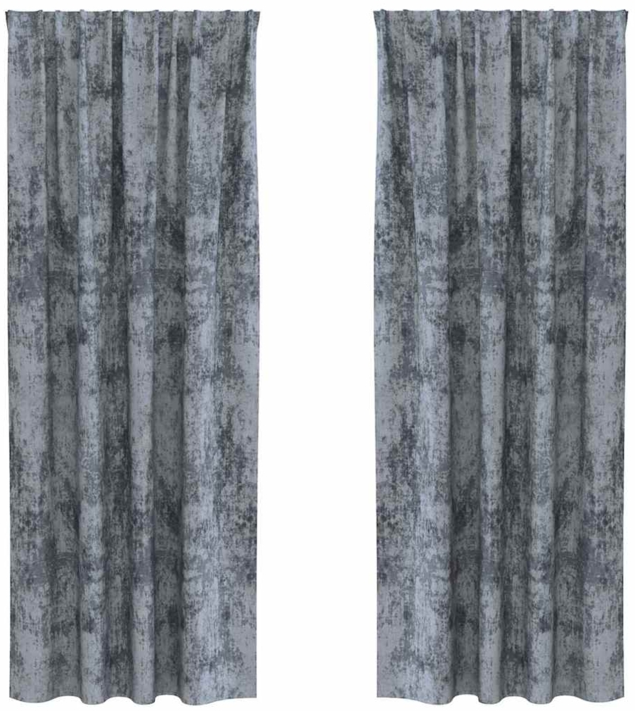 vidaXL Samtvorhänge mit Vorhängen 2 pcs Silber Grau 245 x 140 cm Samt 4107686 Bild 1