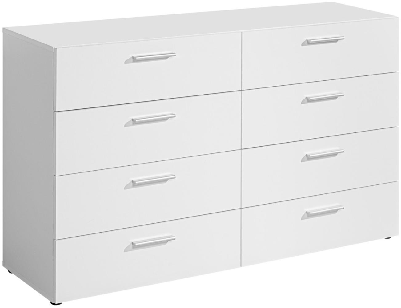 Schubladenkommode Betty Kommode Sideboard 140x38x81cm weiß matt Bild 1