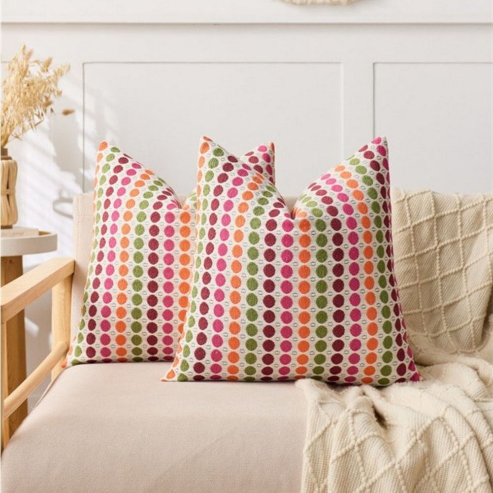 BYSURE Kissenbezug, (2 Stück), 2-teiliges Set mit gepunkteten Sofakissenbezügen Bild 1